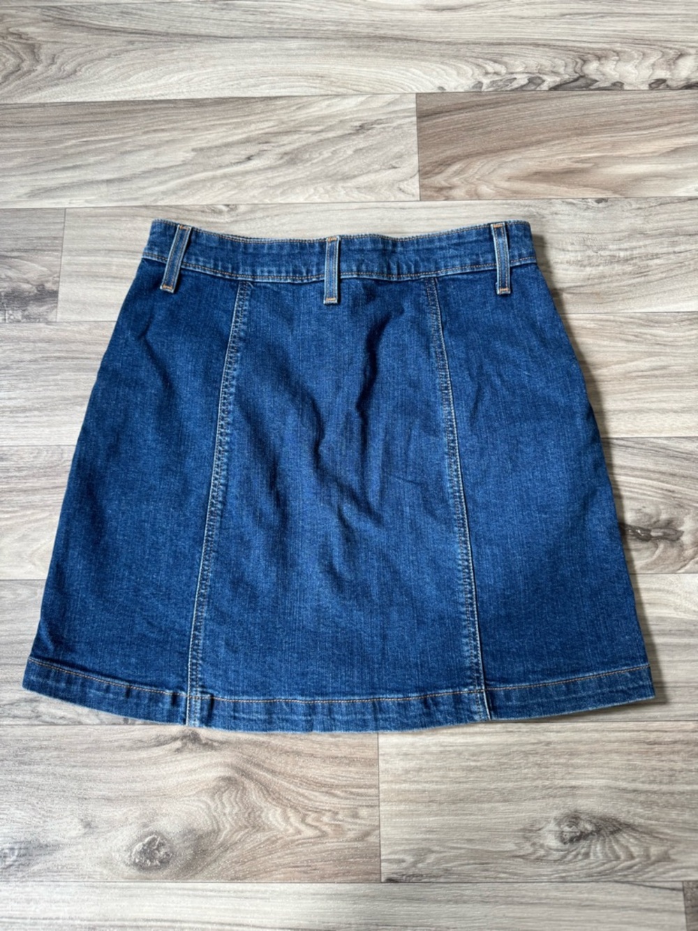 J. Crew Mercantile Denim Button Front Mini Skirt Medium Wash Blue Size 6 NWT - Picture 6 of 6